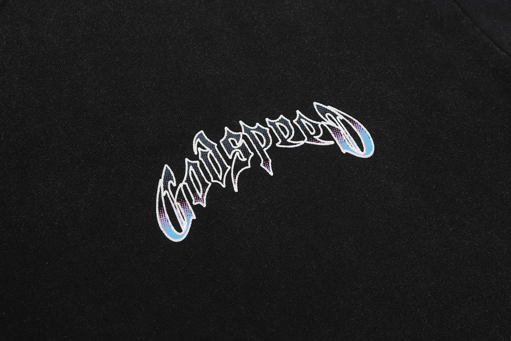 Godspeed Washed Black Skull Graphic T-Shirt