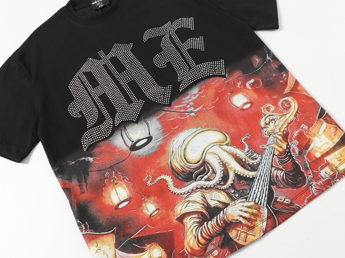 MIXED EMOTION Octopus Graphic Short-Sleeve T-Shirt