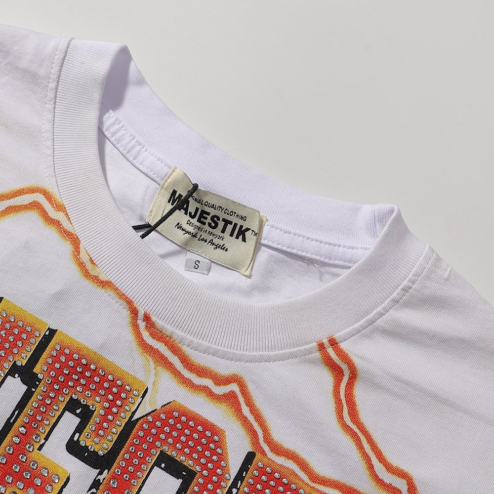 MAJESTIK Fearless 00 Football Bear Graphic T-Shirt