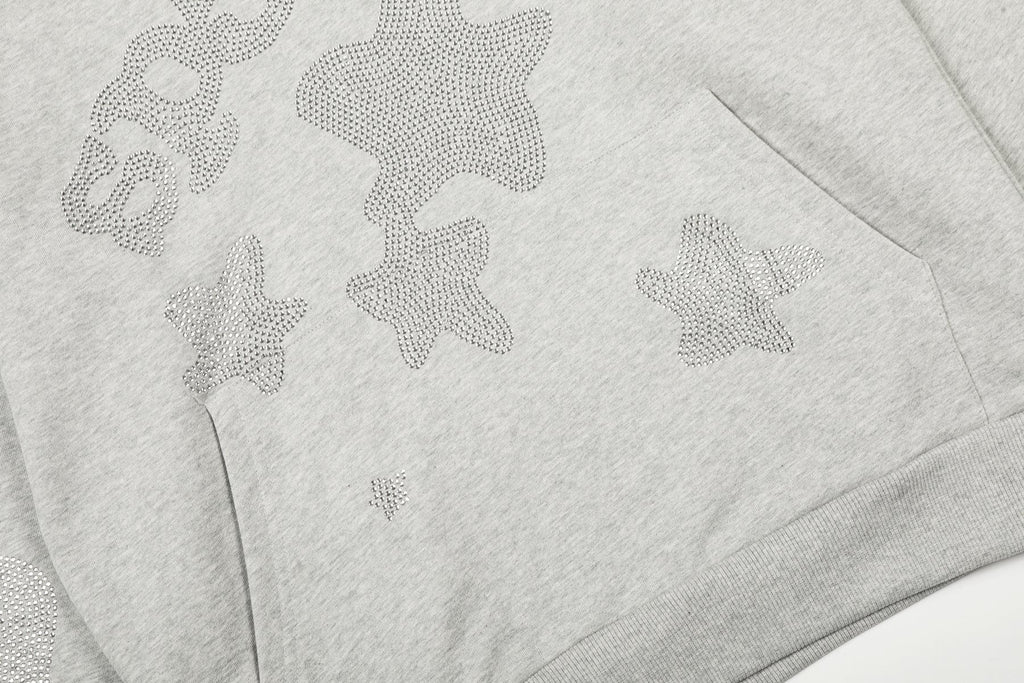 Sp5der Rhinestone Star Hoodie & Sweatpants Matching Set