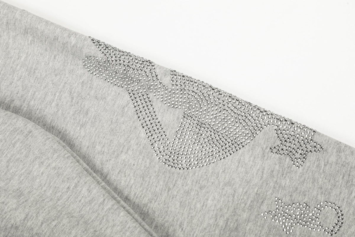 Sp5der Rhinestone Star Hoodie & Sweatpants Matching Set