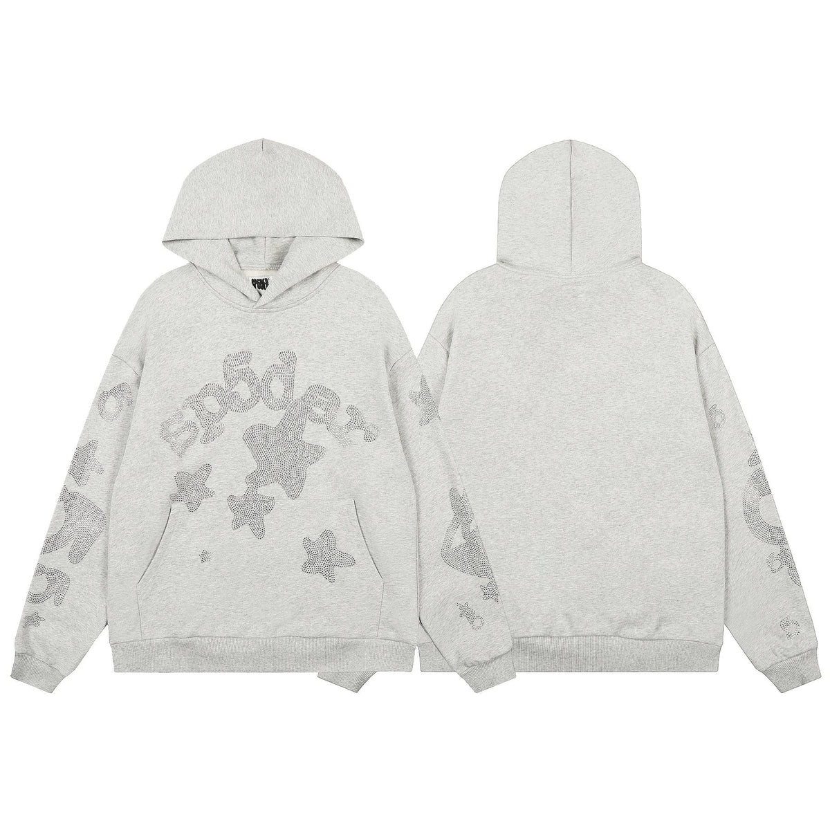 Sp5der Rhinestone Star Hoodie & Sweatpants Matching Set