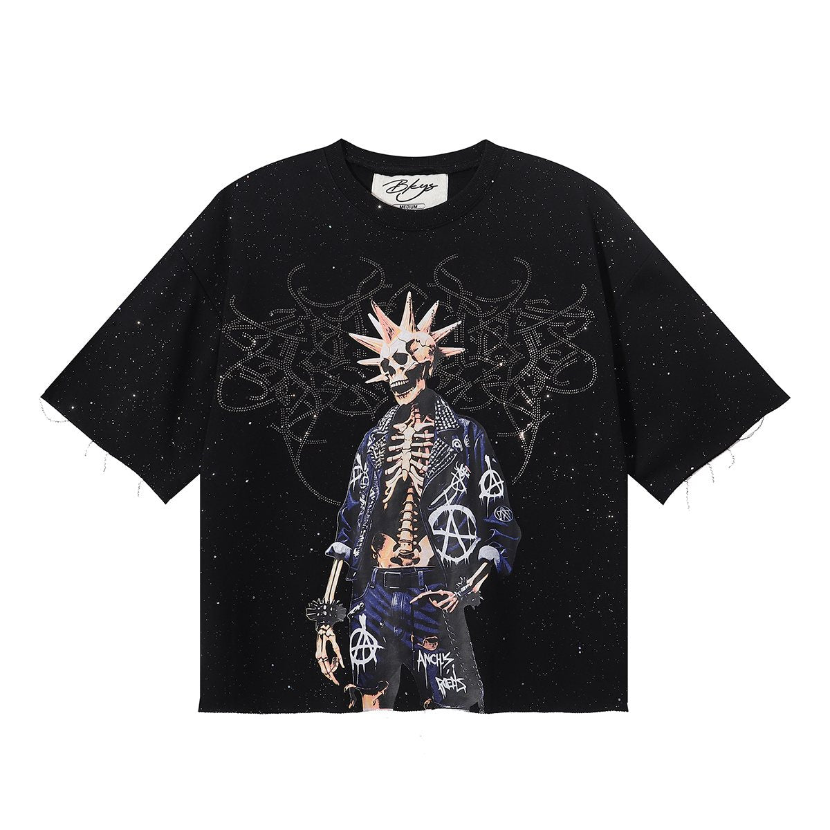 BKYS Revival Skeleton Rhinestone Graphic T-Shirt