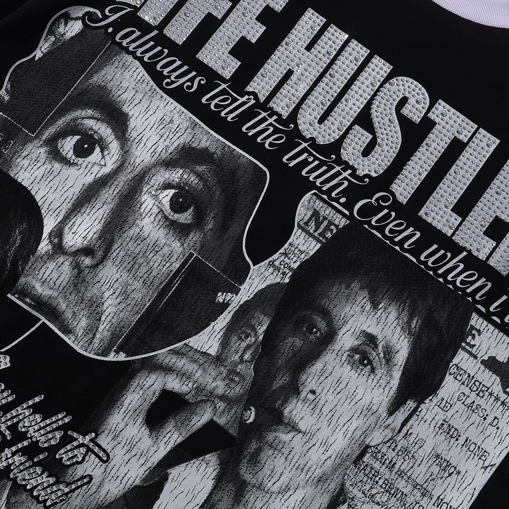 Life Hustlere Scarface Portrait Graphic Color-Block T-Shirt