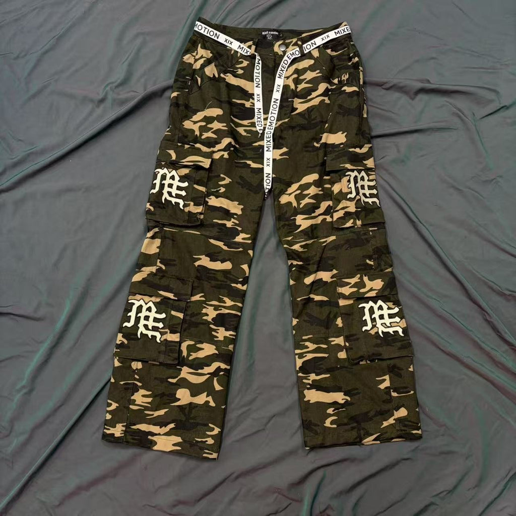 Mixed Emotion Camouflage Cargo Pants