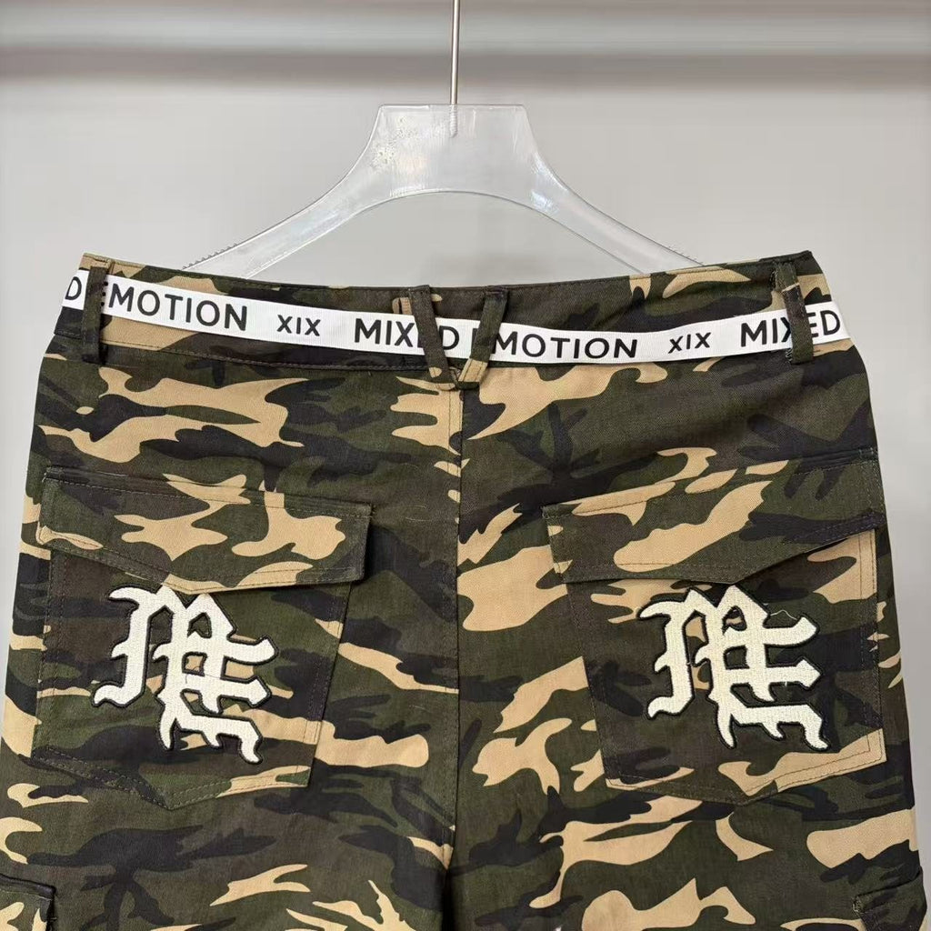 Mixed Emotion Camouflage Cargo Pants