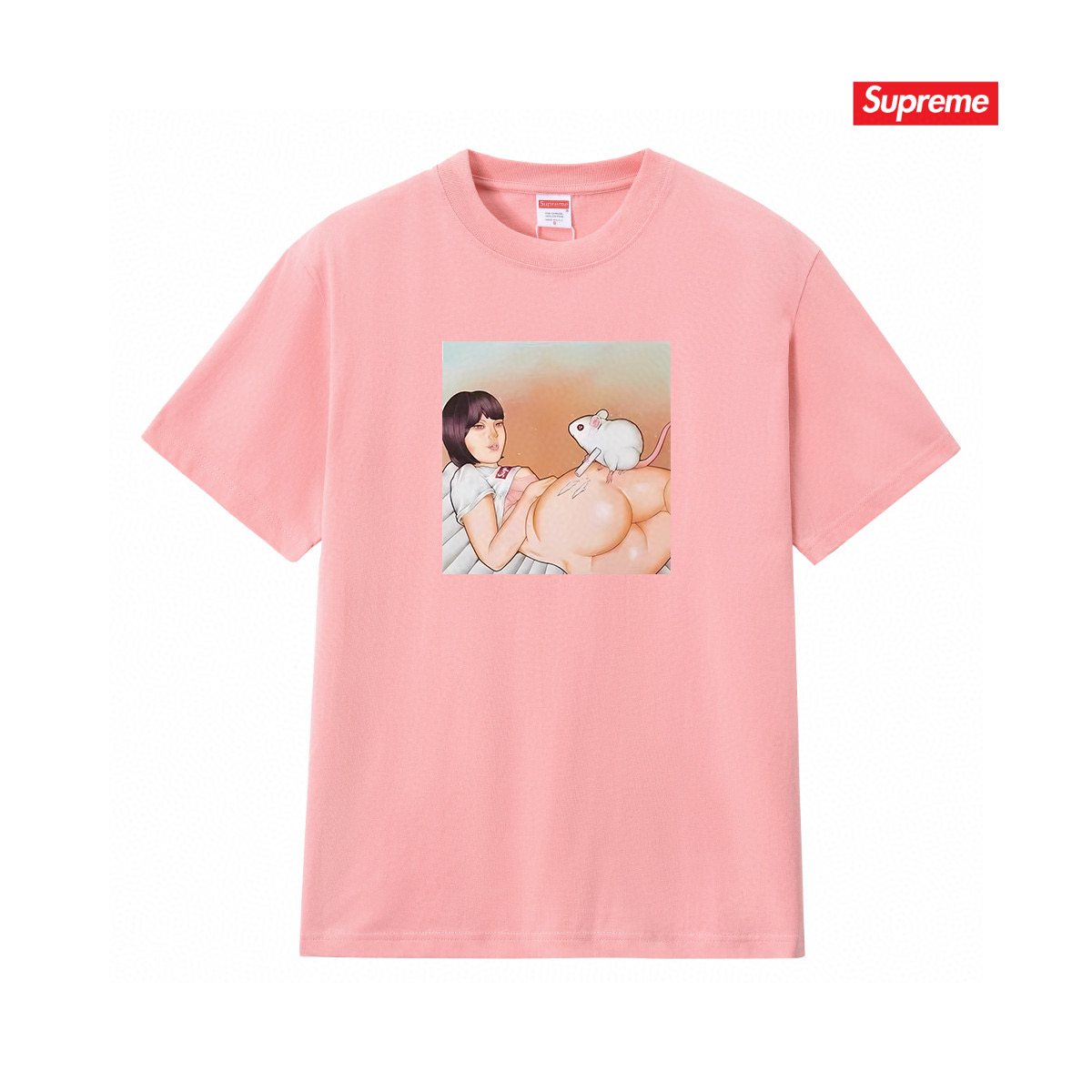 Supreme Anime-Style Graphic Short-Sleeve T-Shirt