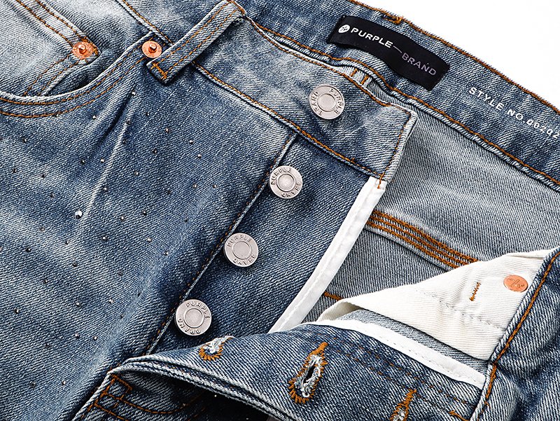 Purple Brand Light Blue Distressed Flare Jeans