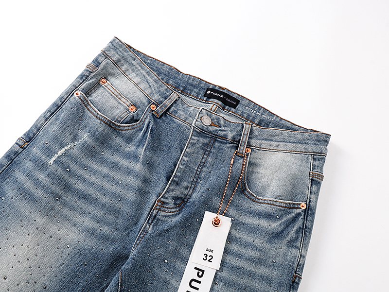 Purple Brand Light Blue Distressed Flare Jeans