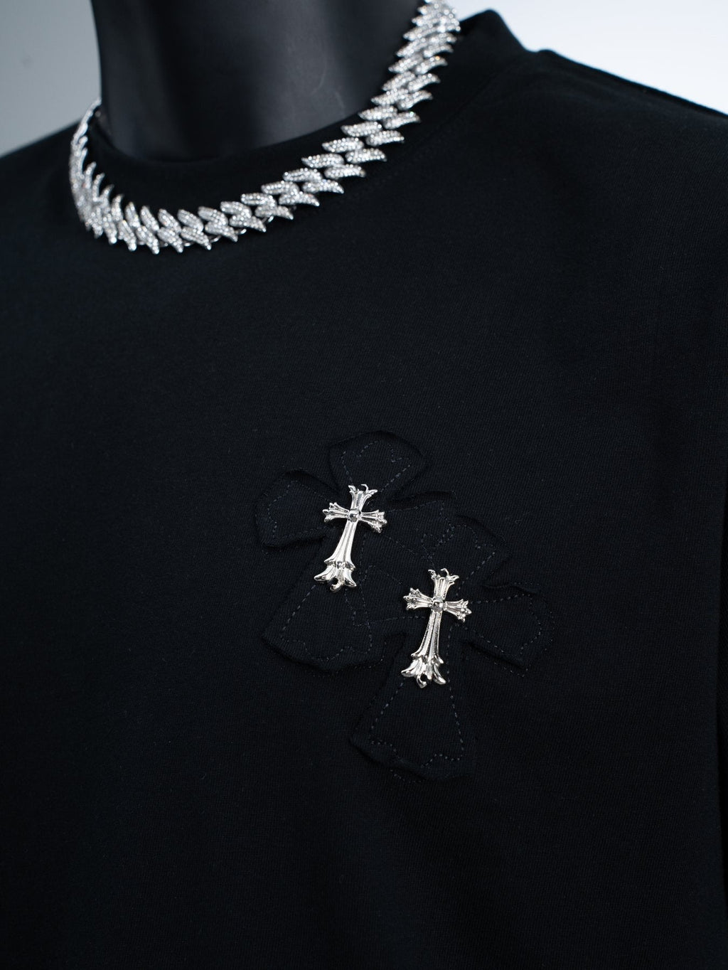 Chrome Hearts Slogan Cross Graphic T-Shirt