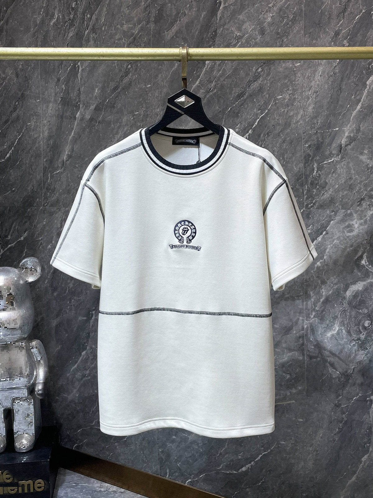 Chrome Hearts Off White Contrast Stitch T-Shirt