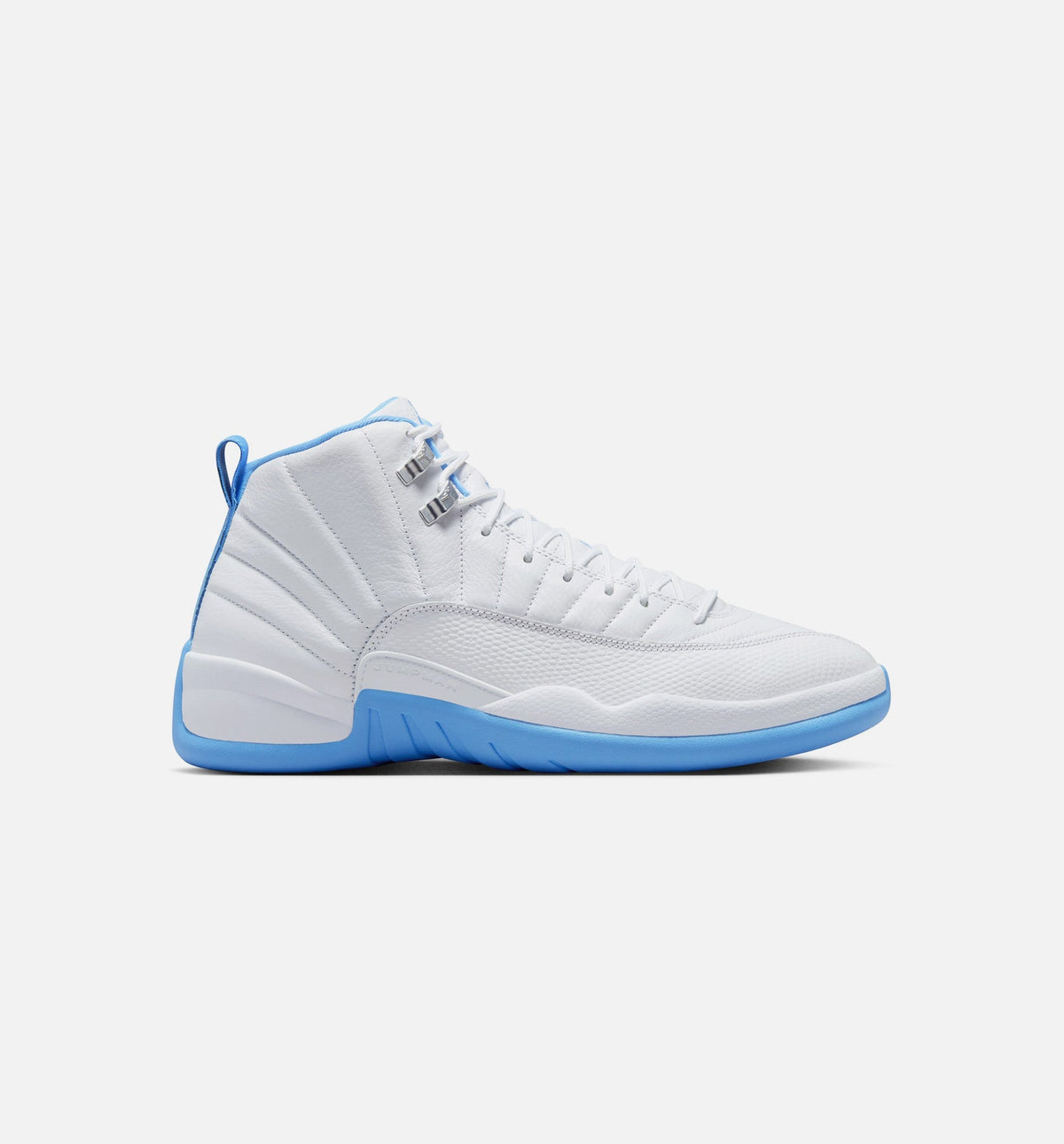Air Jordan 12 Retro White and University Blue Men's Lifestyle Shoe – White/University Blue/Metallic Silver