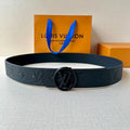 LOUIS VUITTON LV 25S BELT 40 MM IN BLACK CALFSKIN 593264