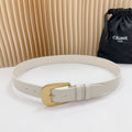 CELINE LARGE WESTERN 35 MM BELT WHITE CALFSKIN GOLD HARDWARE
