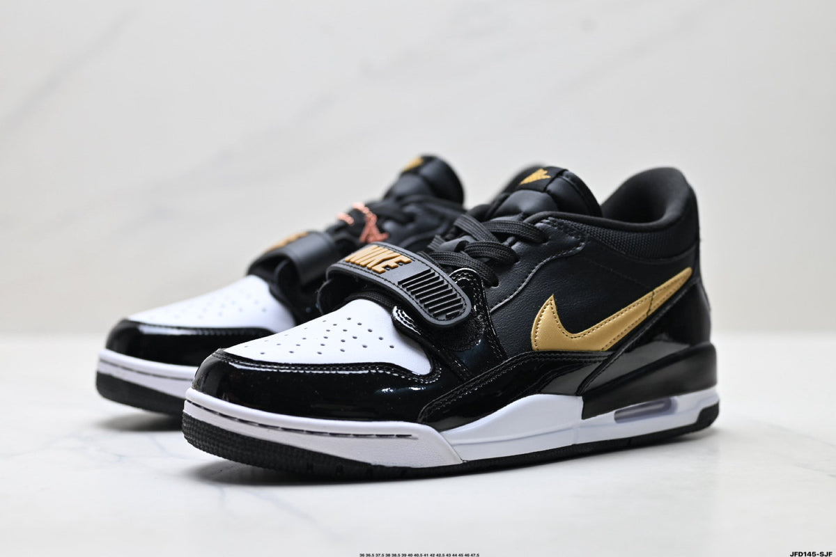 Jordan Legacy 312 Low Black White Metallic Gold Sneakers
