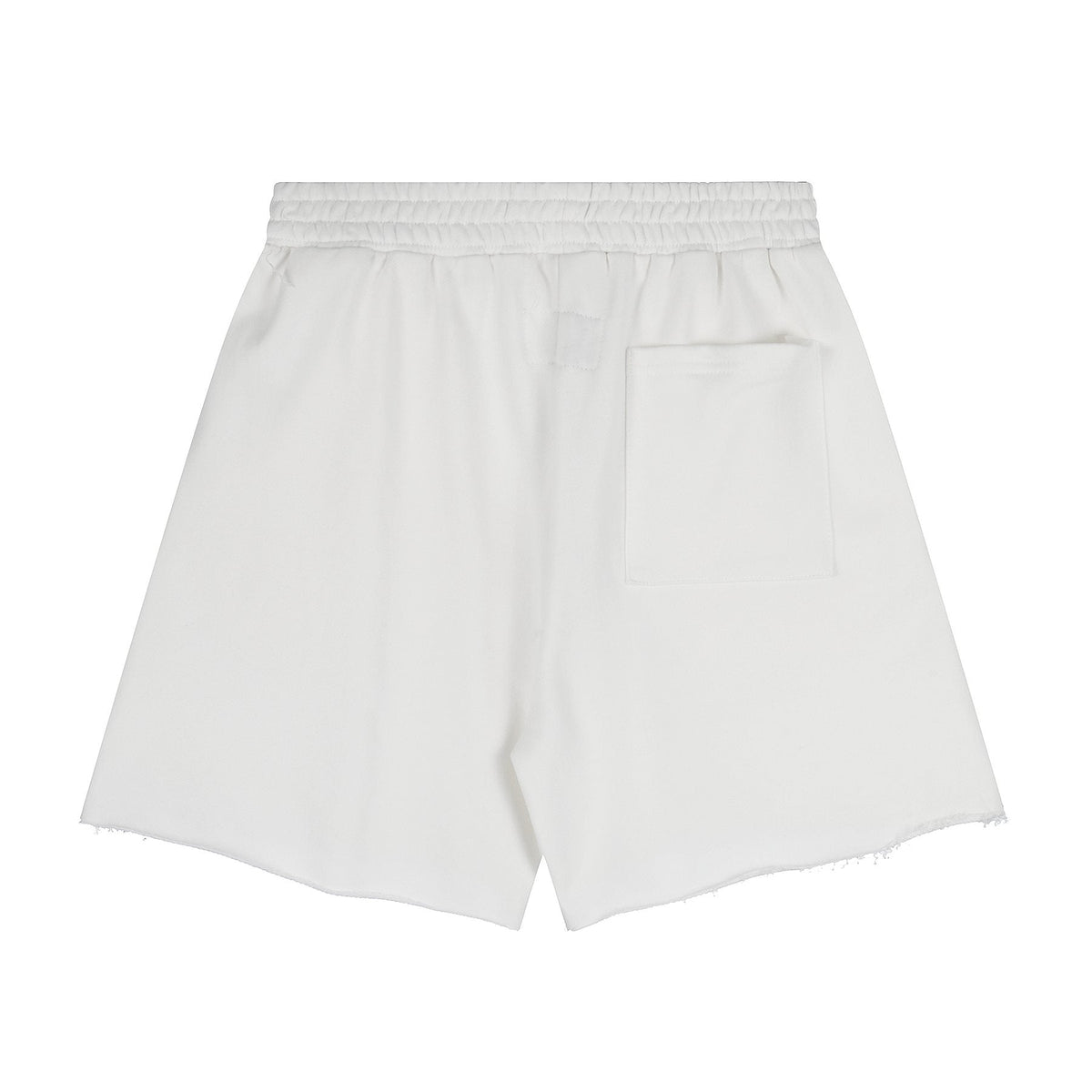 Sp5der Curved Wordmark Raw-Hem Shorts