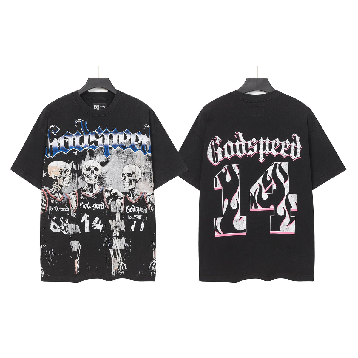 Godspeed Skeleton Basketball Number 14 T-Shirt