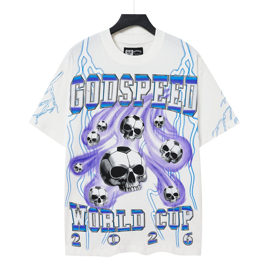 Godspeed World Cup 2026 Skull Soccer Graphic T-Shirt