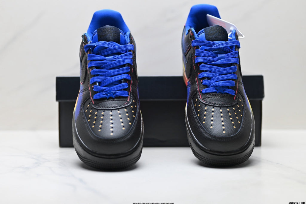 Nike Air Force 1 Low Black Blue Red Multicolor Unisex Sneakers Style 02