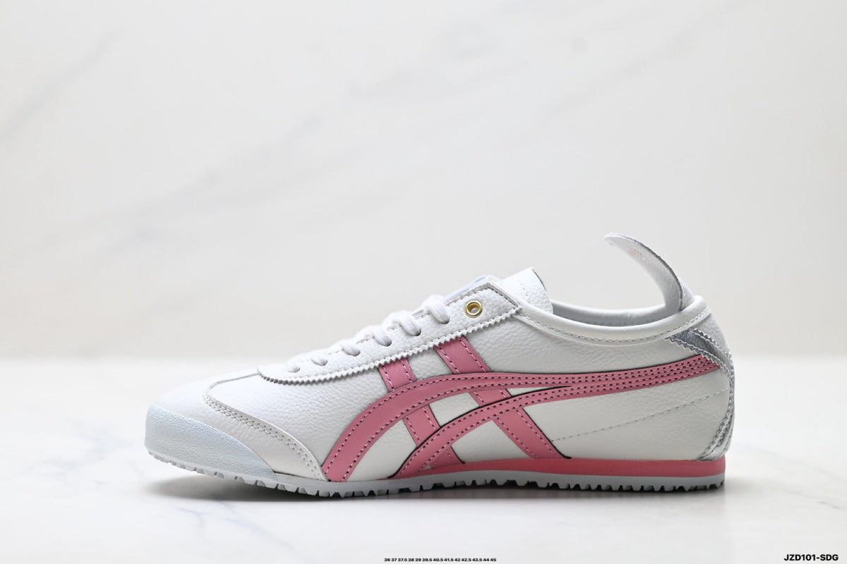 Onitsuka Tiger Retro Low Top White Pink Silver Unisex Shoes Style 02