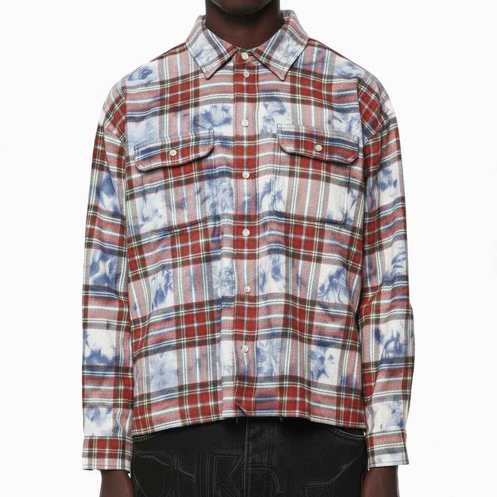 Purple Brand Plaid Embellished Shirt