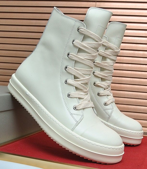 Rick Owens Off-White High-Top Sneakers