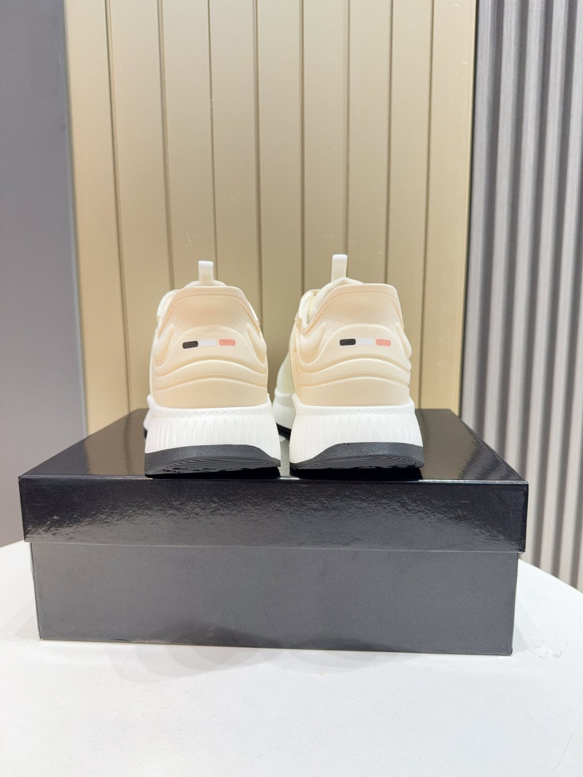 Hugo Boss Cream White Knit Sneakers