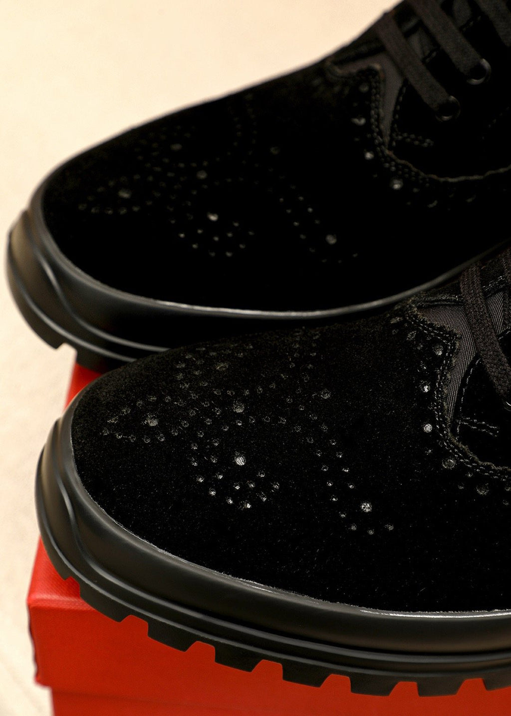 Ferragamo Men's Black Perforated Lace-Up Shoes