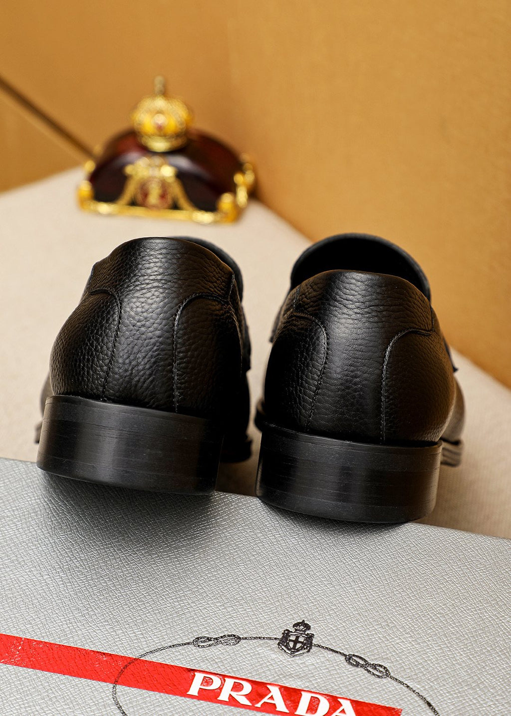 Prada Black Buckle Loafers
