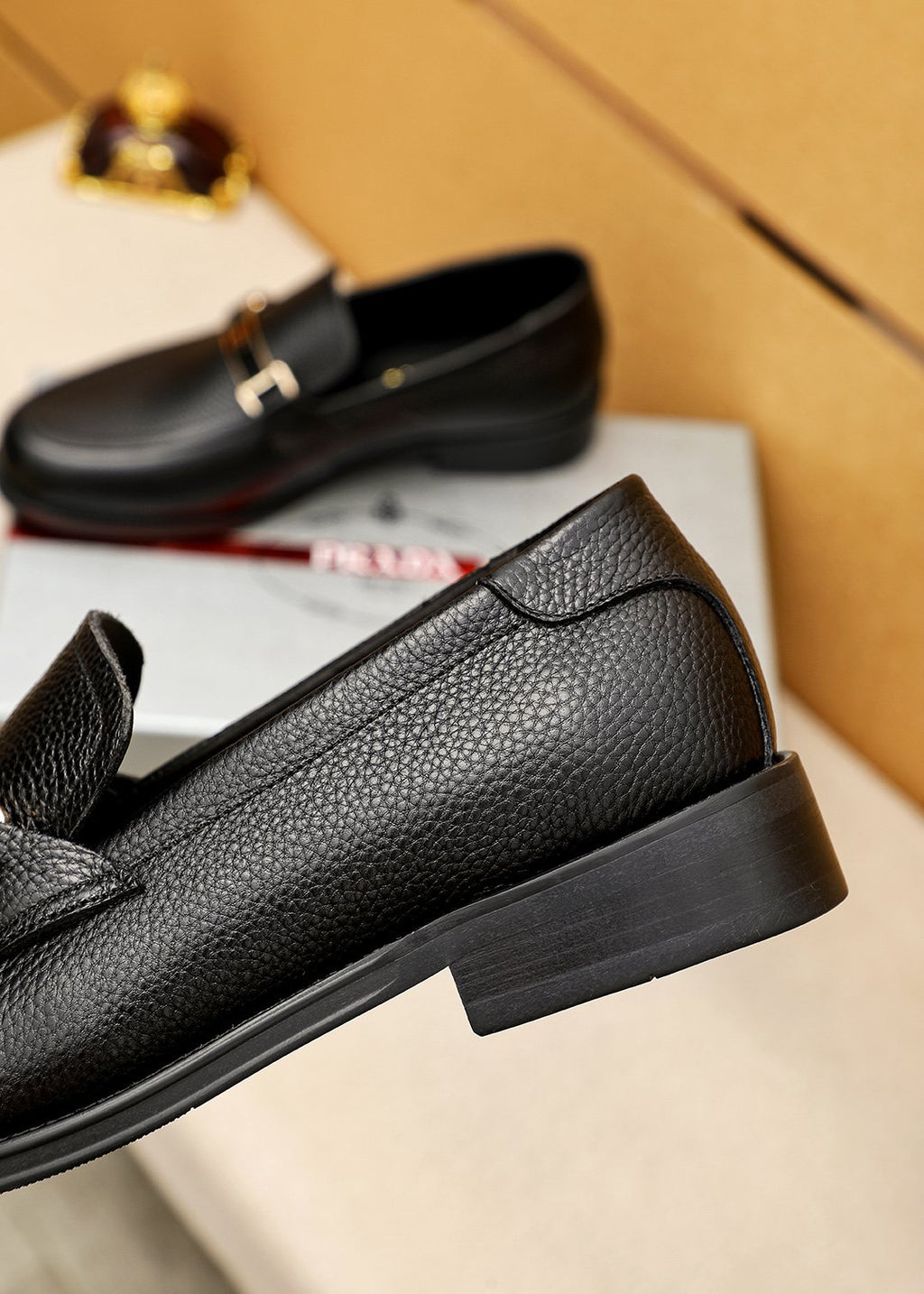 Prada Black Buckle Loafers