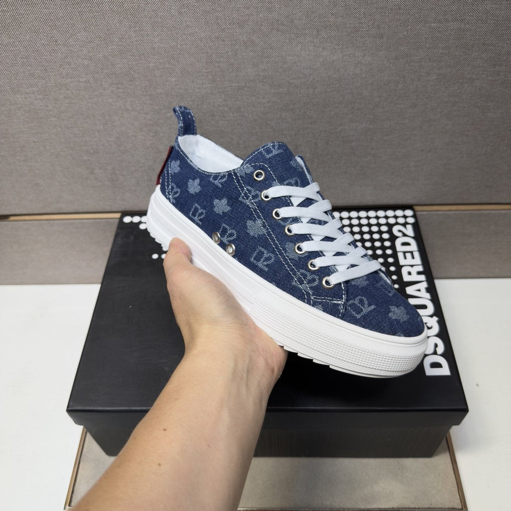 Dsquared2 Men's Navy Blue Patterned Sneakers