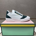 CASA BLANCA Men's White and Dark Green Sneakers