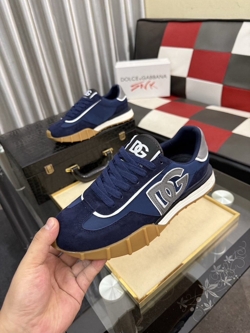 Dolce & Gabbana Navy Gum-Sole Sneakers