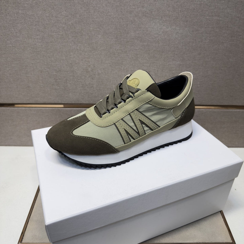Moncler Olive Green Low-Top Sneakers