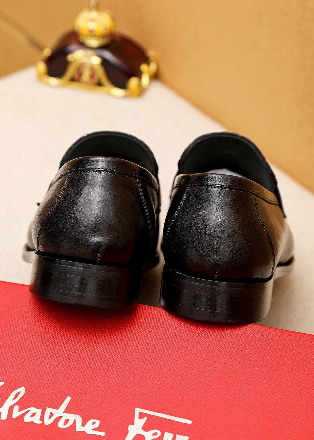 Ferragamo Men's Black Buckle Loafers - Rubber Sole