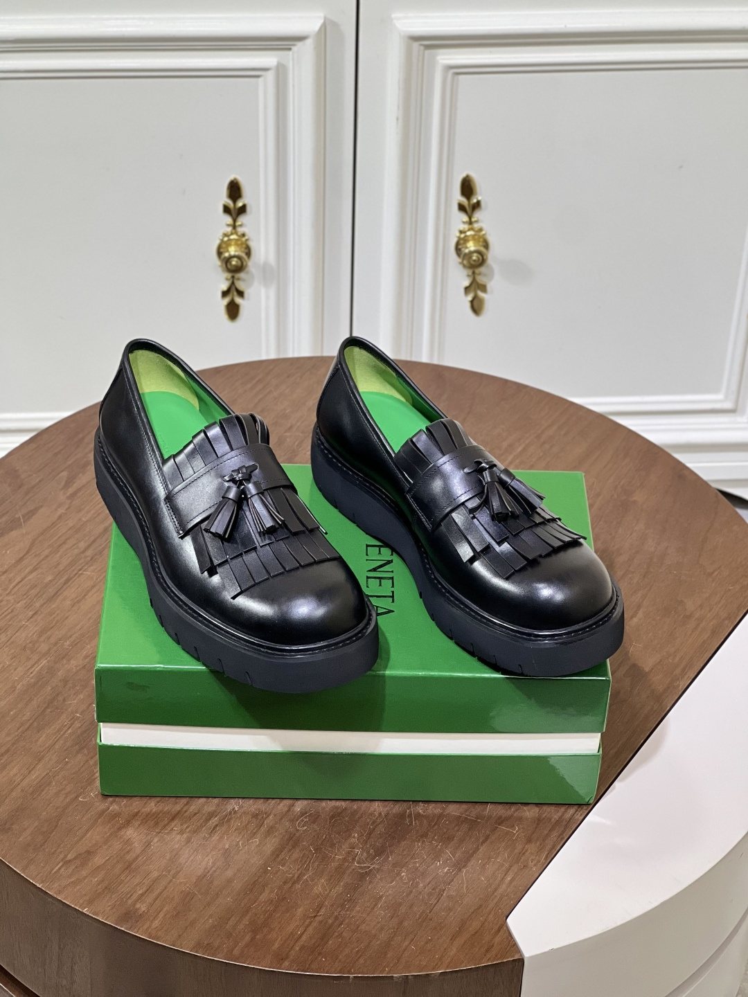 Bottega Veneta Men’s Tassel Lug Sole Loafers