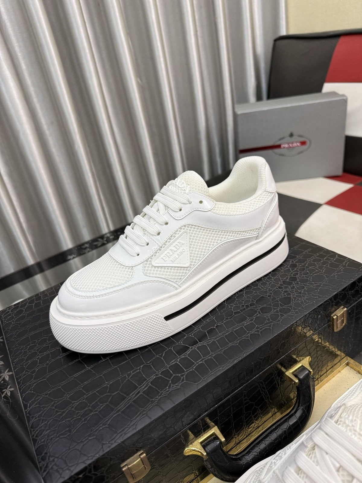 Prada Low-Top Mesh Sneakers