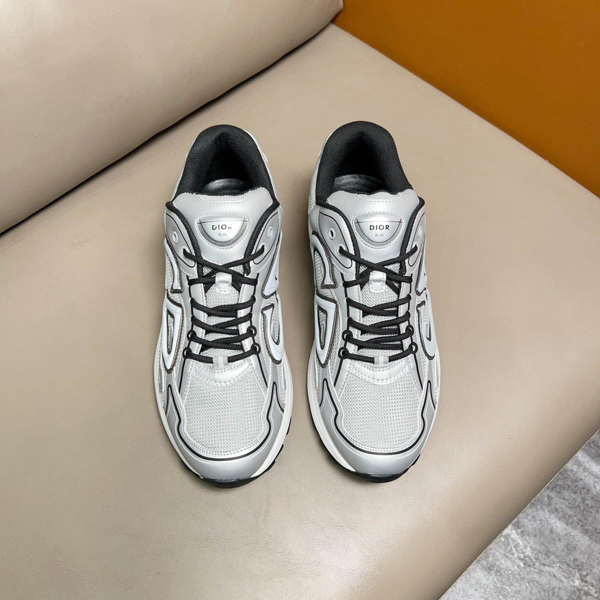 Dior Light Gray and Silver Sneakers