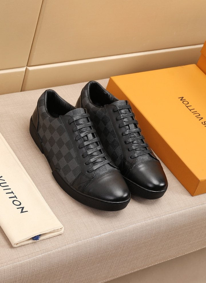 Louis Vuitton Checkered Leather Low-Top Sneakers