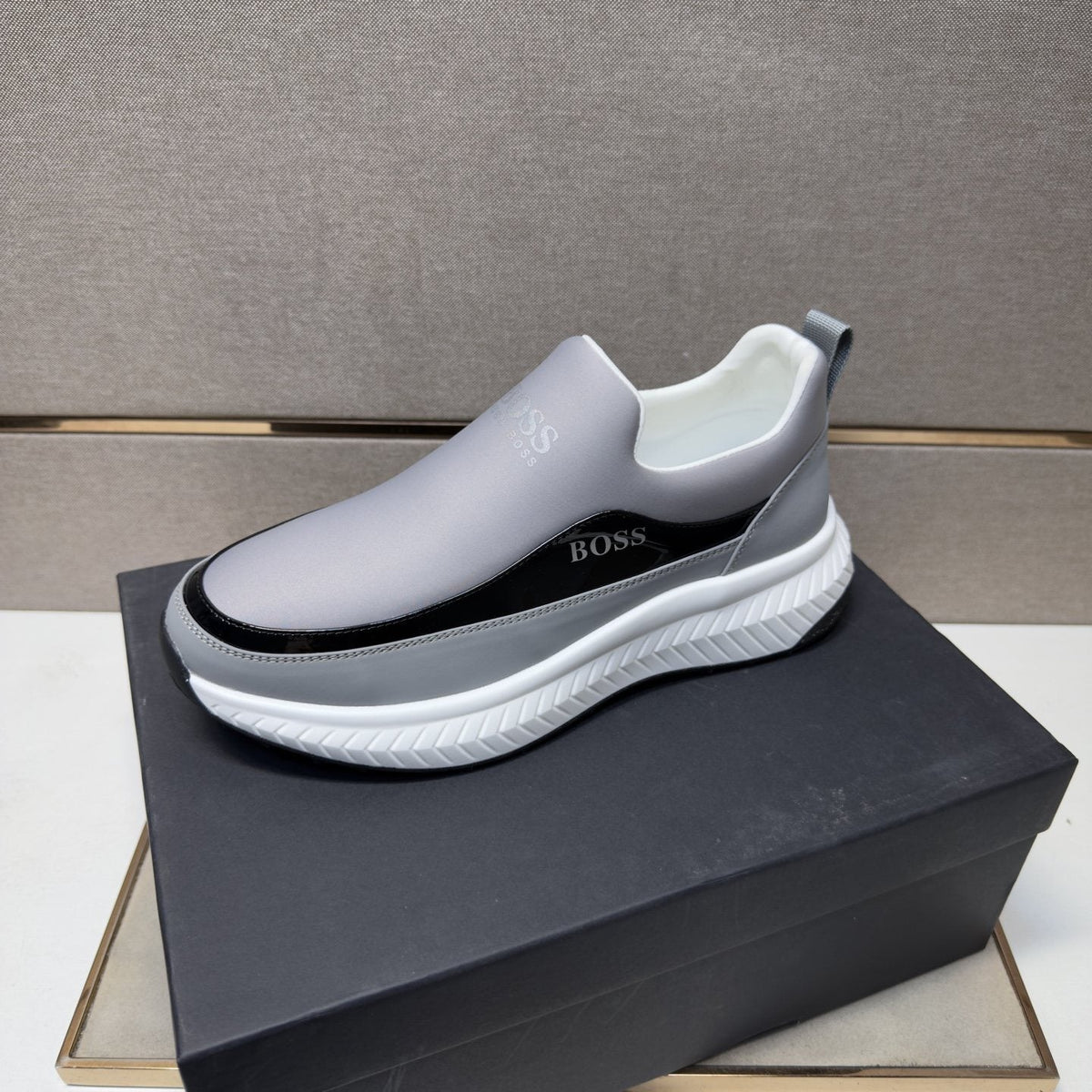 BOSS Men's Contrast-Trim Slip-On Sneakers