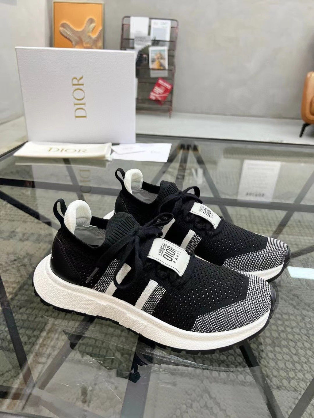 Dior Knit Low-Top Sneakers