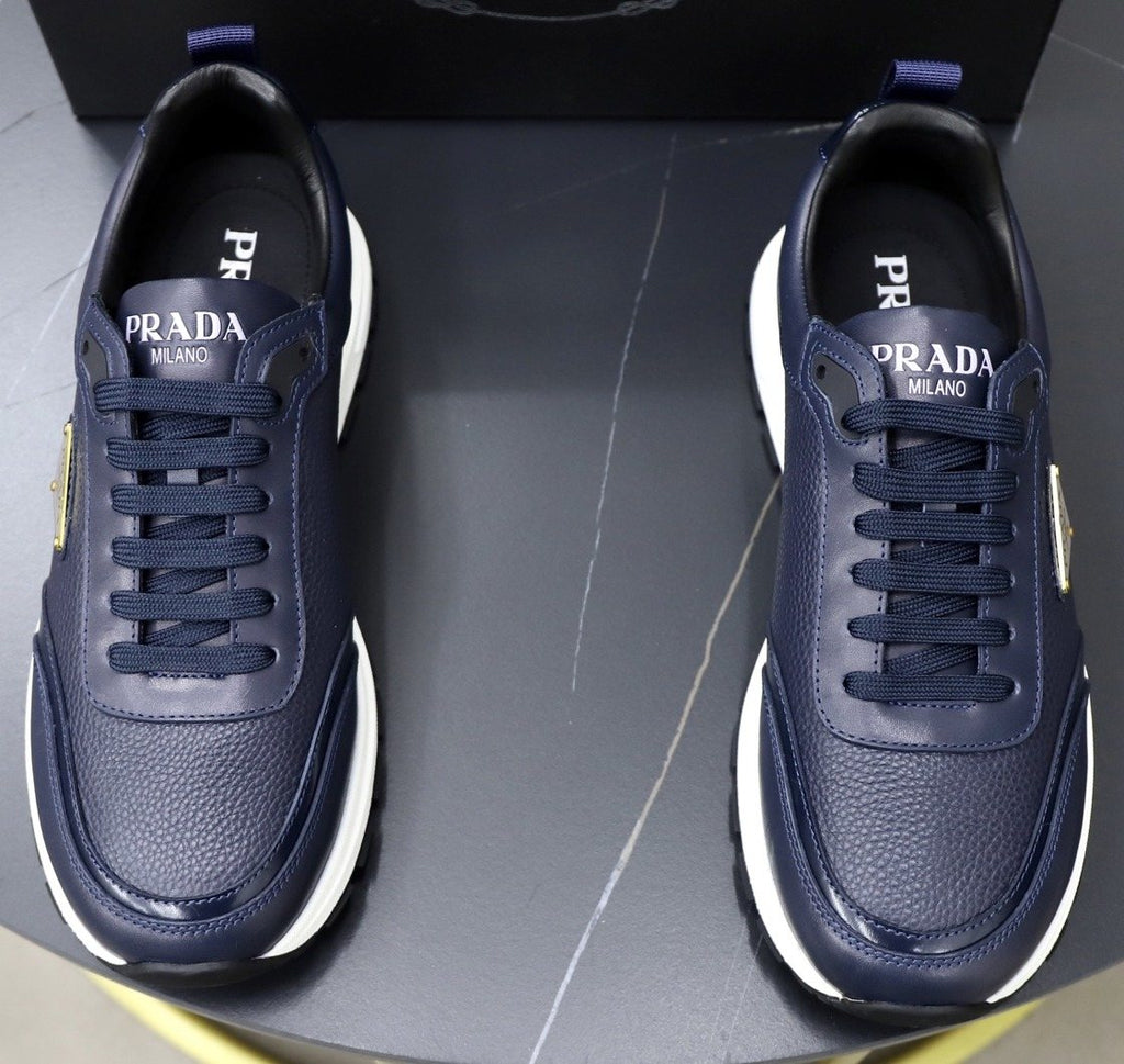 Prada Paneled Lace-Up Sneakers