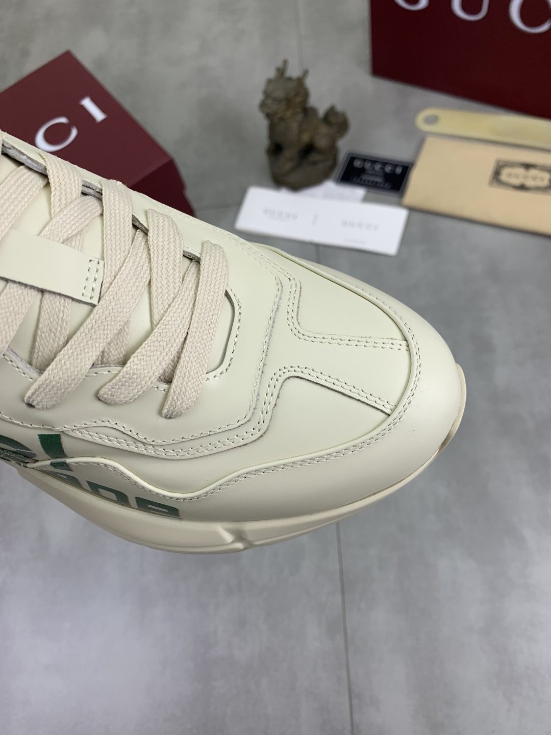 Gucci Cream and Green Chunky Sneakers