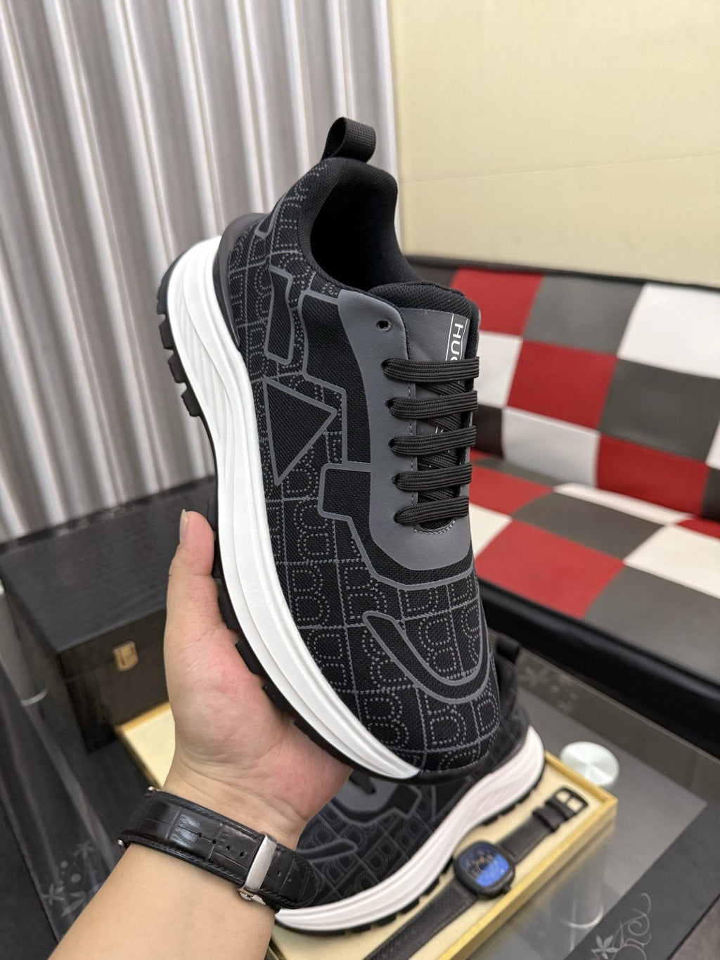 BOSS Patterned Low-Top Sneakers