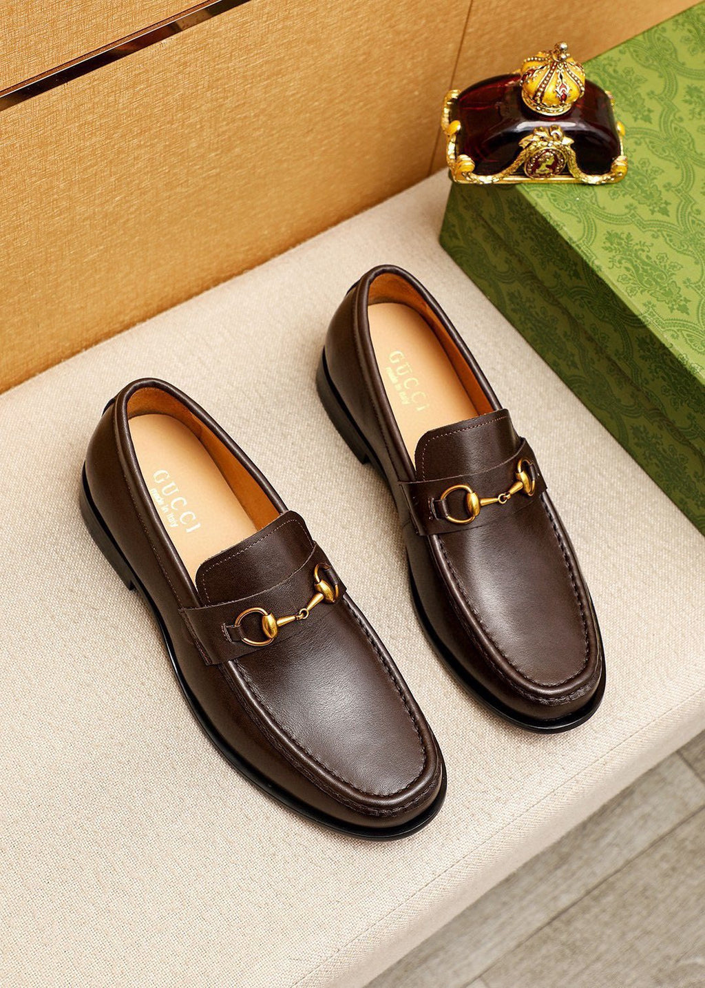 Gucci Leather Horsebit-Style Loafers
