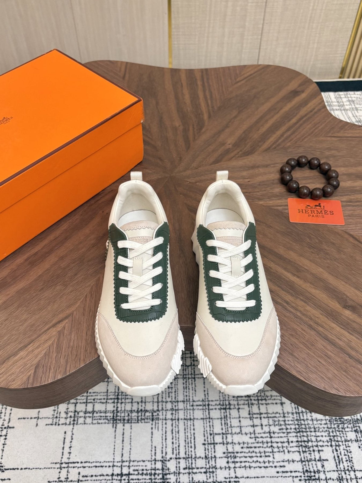 Hermes Paneled Low-Top Sneakers