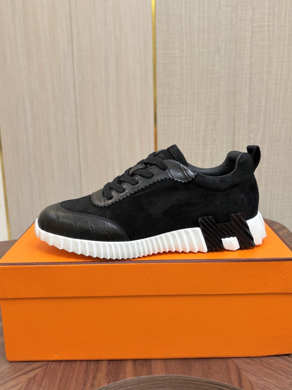 Hermes Paneled Low-Top Sneakers