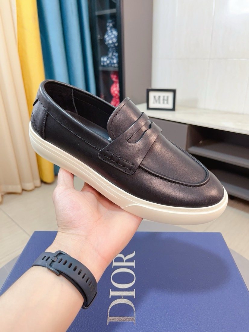 Dior Contrast-Sole Strap Loafers