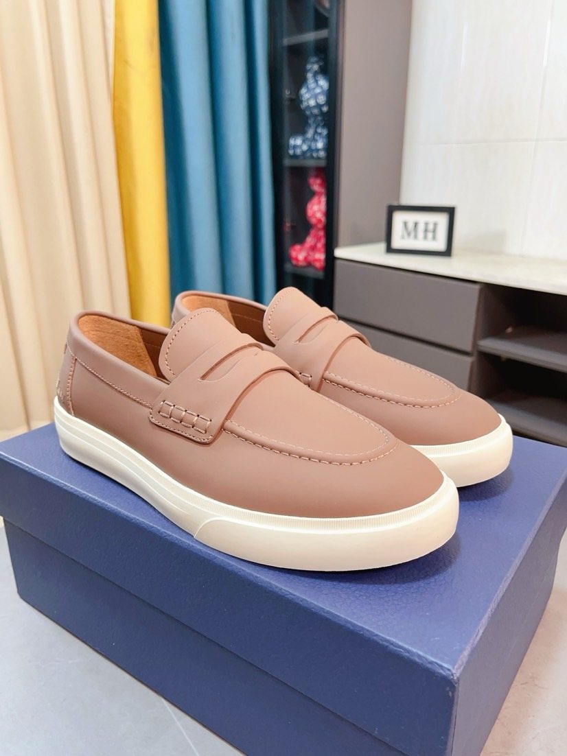 Dior Contrast-Sole Strap Loafers