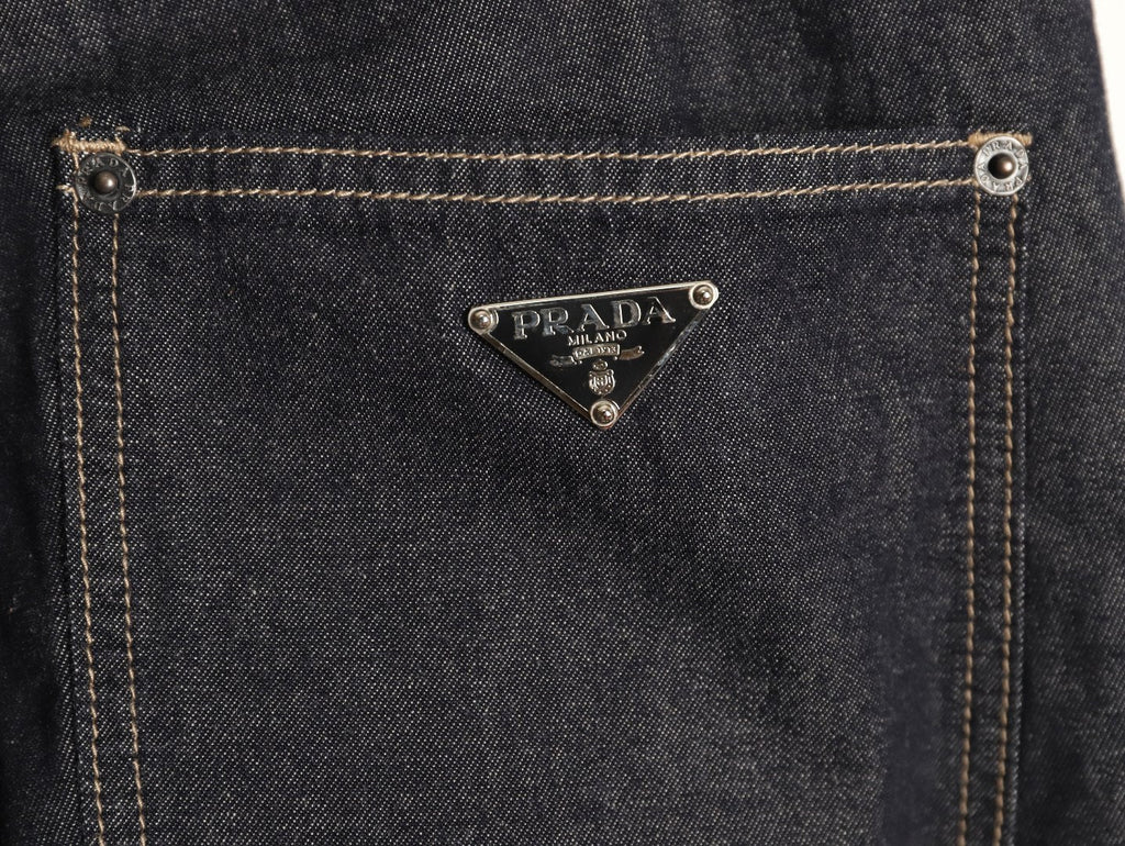 Prada PRD Rear-Pocket Triangle Detail Jeans - Dark Charcoal